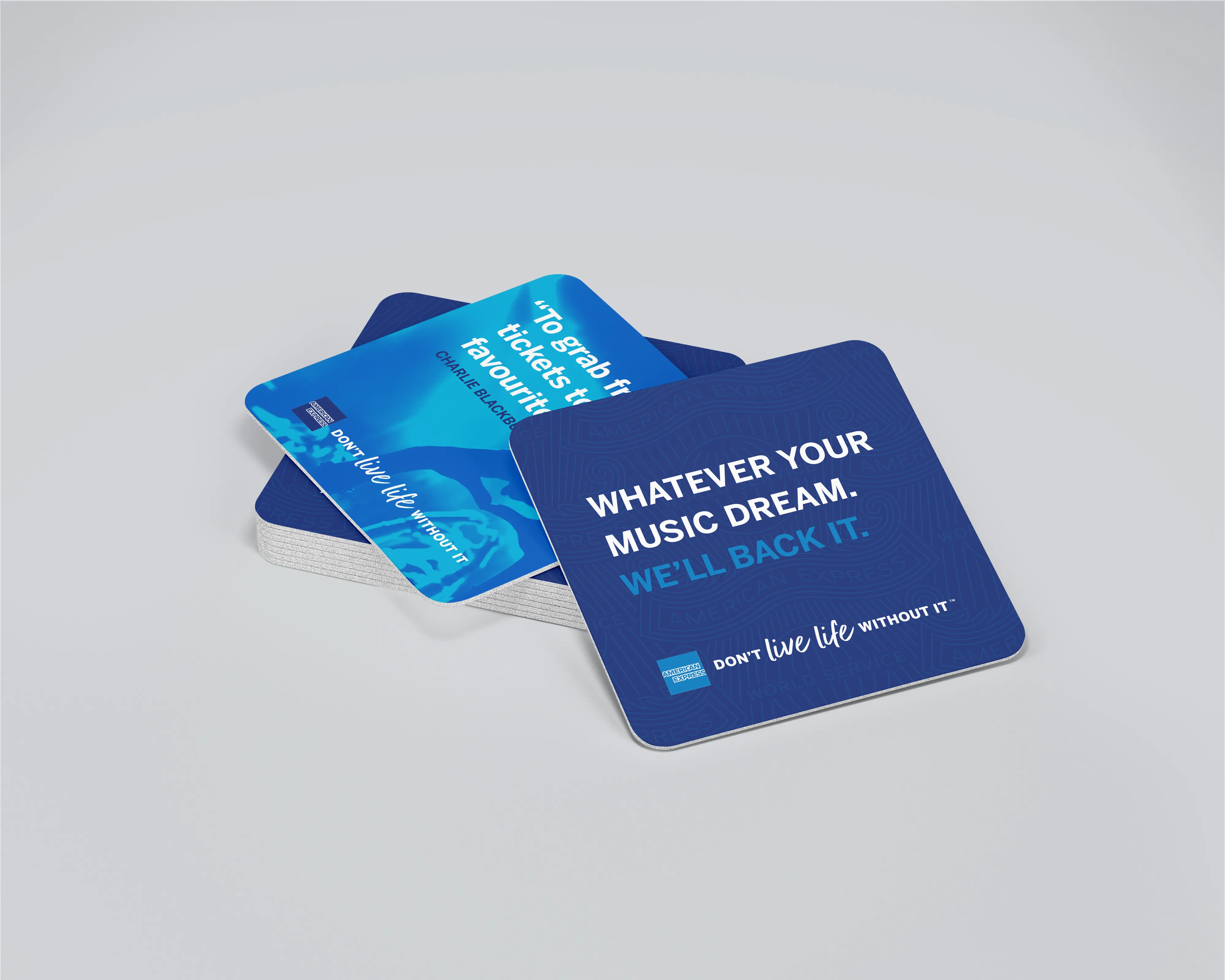 Amex Music Backers — beer coaster