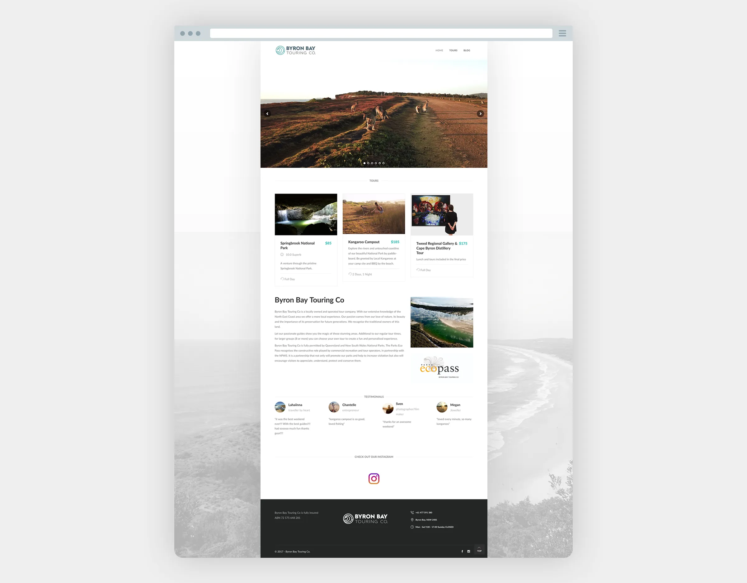 Byron Bay Touring Co. website
