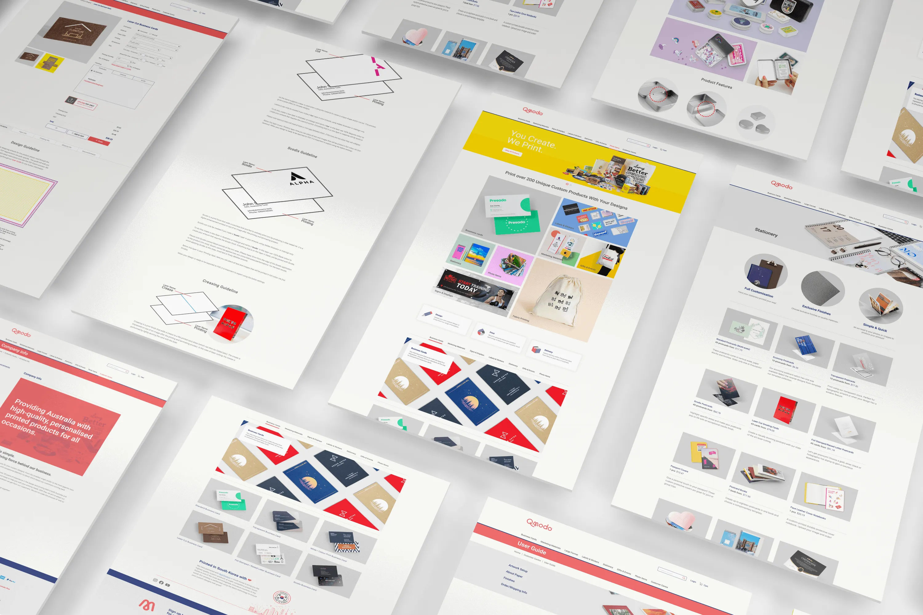 Qmodo — full website screen spread