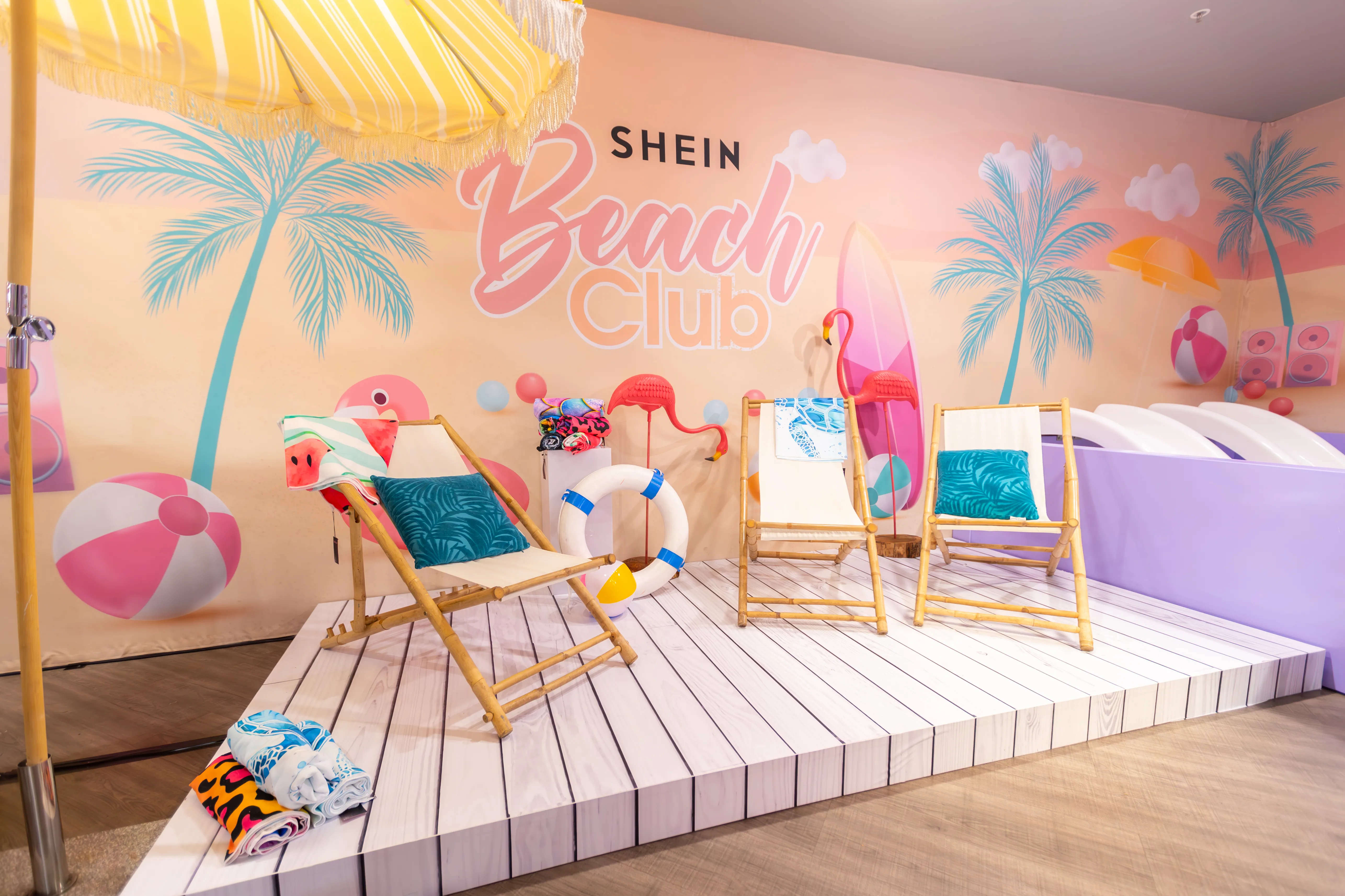 SHEIN Beach Club — beach scene installation